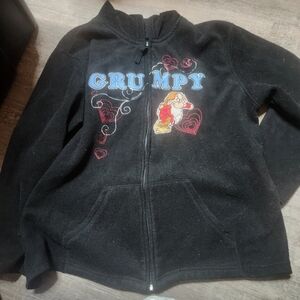 Disney Black Zip Up Jacket with Grumpy Graphic